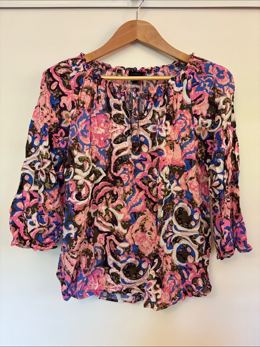 Talbots Floral Top Size Small Boho Coastal Lightweight Summer Resort Island